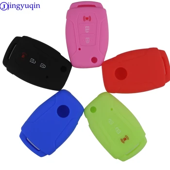 

3 Buttons flip folding remote key case smart silicone rubber key cover for Ssangyong 2015 2016 Tivoli Rexton Korando accessories