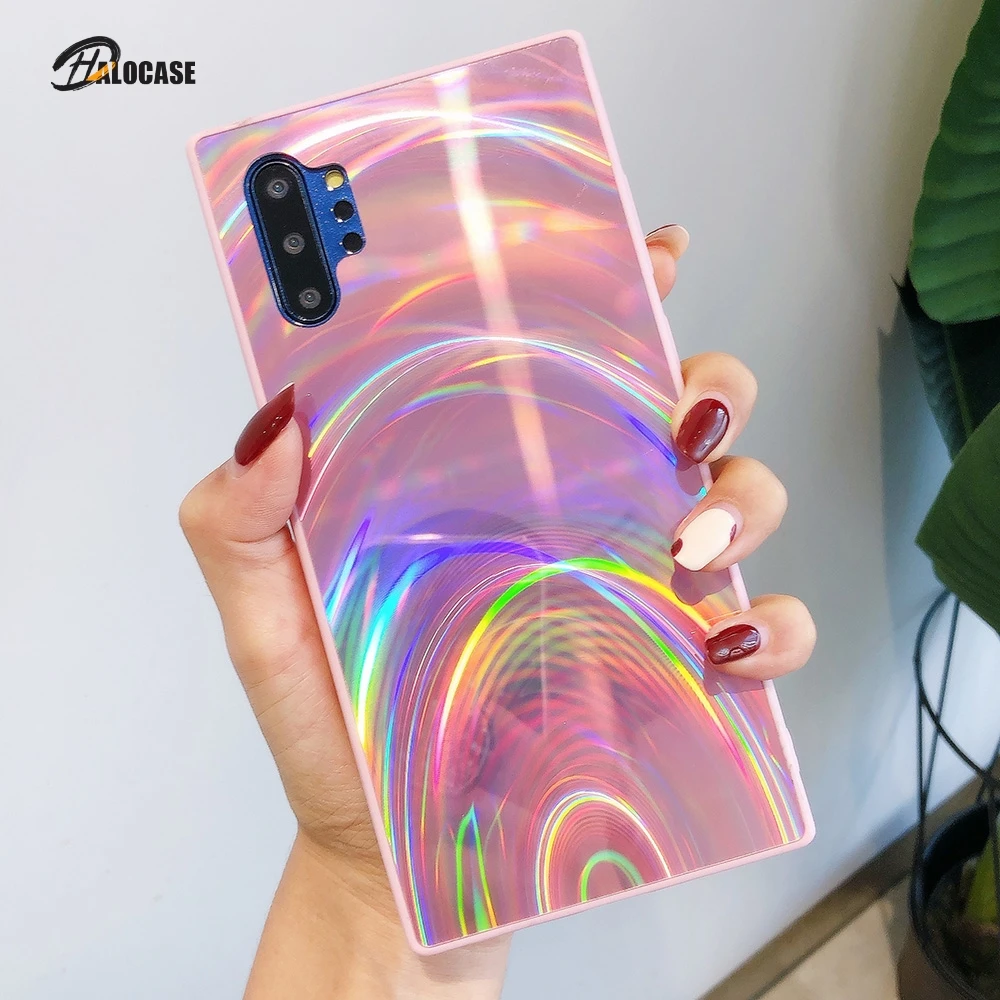 3D Rainbow Glitter Phone Case for Samsung Note 10 S10 S9 A51 Cases Holographic Prism Laser Cover A7 2018 A50 A70 S20 Plus | Мобильные