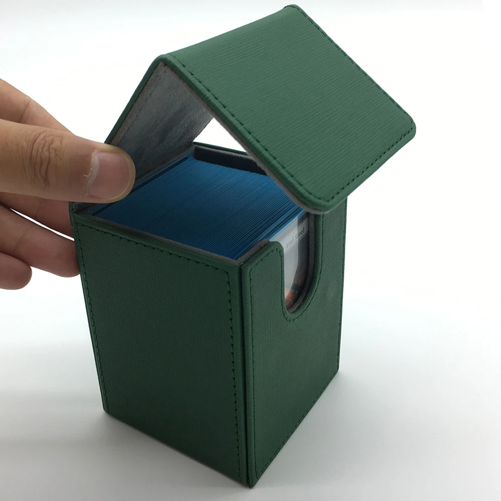 Малый размер Топ Открытый колода коробка колода ящик для торговой карты Карточки с покемонами коробка: зеленый