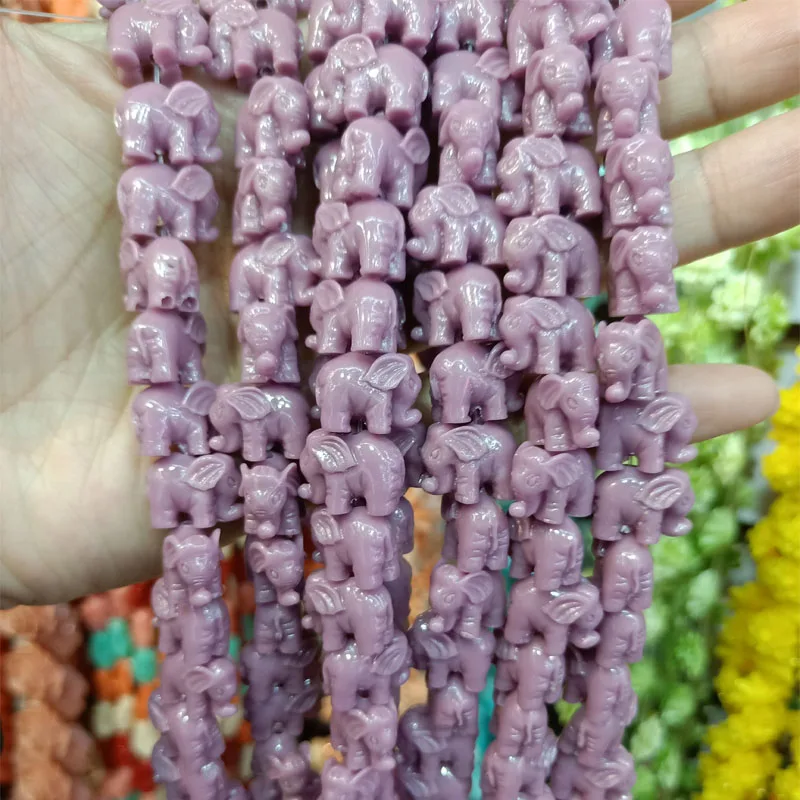 

50pcs/lot Elephant Shape Coral Beads For Jewelry Making 14mm Loose Spacer Coral Beads DIY Bracelet Necklace Accessories