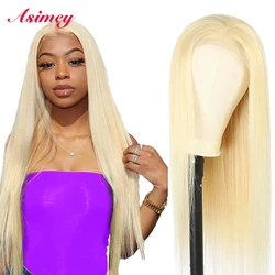 Asimey Honey Blonde Colored 613 Straight Pre Plucked Brazilian Hair Transparent Lace Front Wig 32 In  100% Virgin Remy For Women