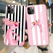 Модный розовый матовый Мягкий силиконовый чехол для телефона iPhone 11 Pro MAX 6 6S 7 8 SE 5s MAX XR XS X Plus Kawai Розовая пантера