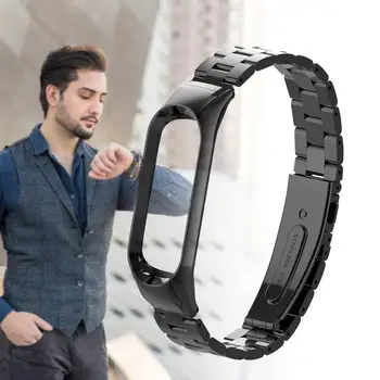 

Replacement Metal Strap Wrist Strap For Xiaomi MI Band 4 Bracelet Single Elastic Buckle Shell Color Solid Three Beads