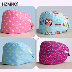 Fashion Cotton Cute  Cartoon Print Nurse Cap Adjustable Scrub Hat Beauty Salon Nursing Cap Laboratory Pet Shop Fashion Scrub Cap