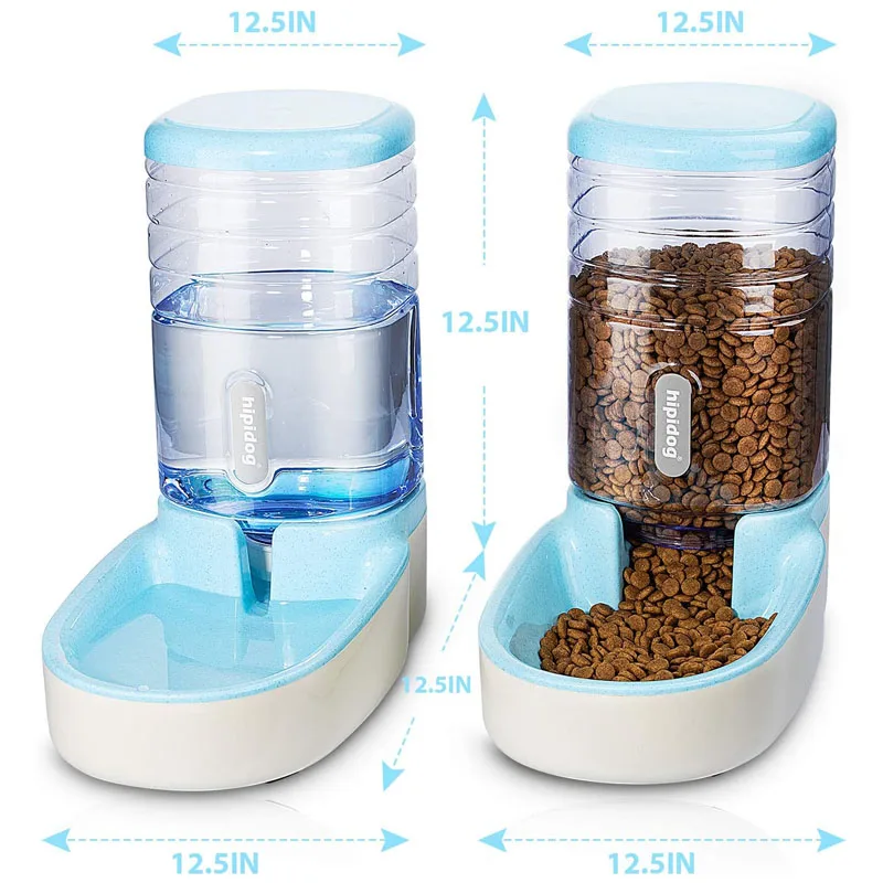 

Automatic pet feeder and drinking fountain set 3.8 liters, dog travel feeder and drinking fountain cat pet animals (blue + blue)