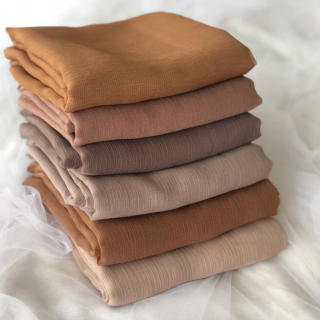 

Winter Scarf Women Crinkled Pleated Cotton Hijabs Headband Islamic hijabs Scarves 175*70cm