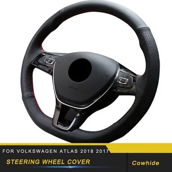 

For Volkswagen VW Atlas Teramont Car Styling Steering Wheel Cover PU Leather Anti-Slip Wheel Cover Interior Accessory