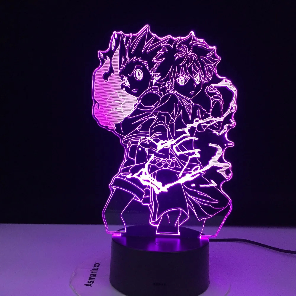 Светодиодный 3d светильник Охотник за аниме x HUNTER Gon и Killua ночник для детей