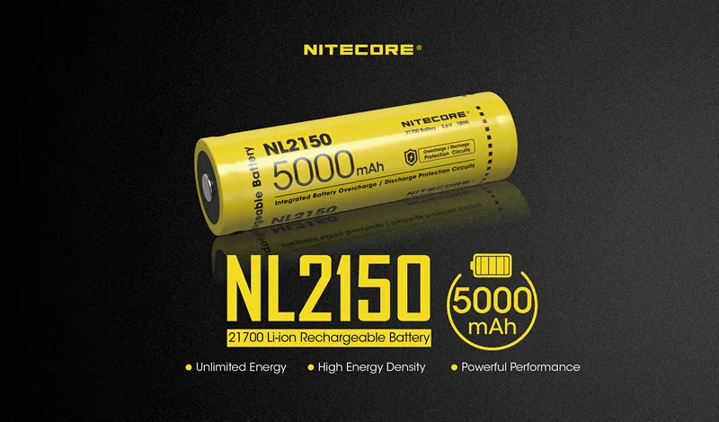 2pcs NITECORE 21700 battery 3.6V Li-ion rechargeable batery 4000mah 4500mah 5000mah NL2140 / NL2145 NL2150 protective | Электроника
