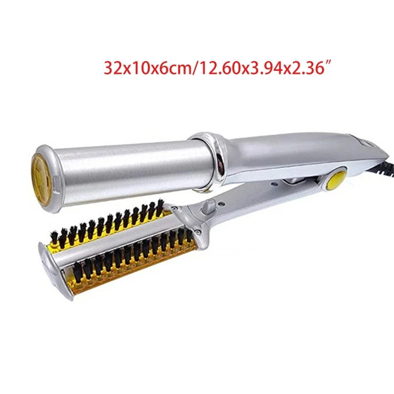 Professional Hair Straightening Iron Curling Iron 2 In 1 Multi Hair Styling Tool Flat With Brush hair styler