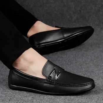 

Tenis Masculino Adulto Men Shoe Men Zapatos Hombre Loafers Cow Leather Rubber Summer Genuine Leather Slip-on Full Grain Leather