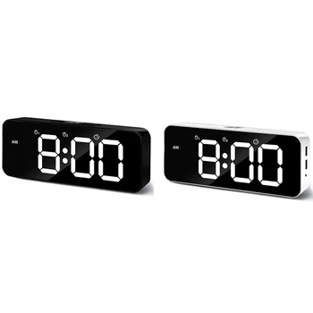 

Digital Alarm Clock,Sound Control,Dual Alarms,12/24 H,Volume&Brightness Adjustable,Rechargeable Backup Battery