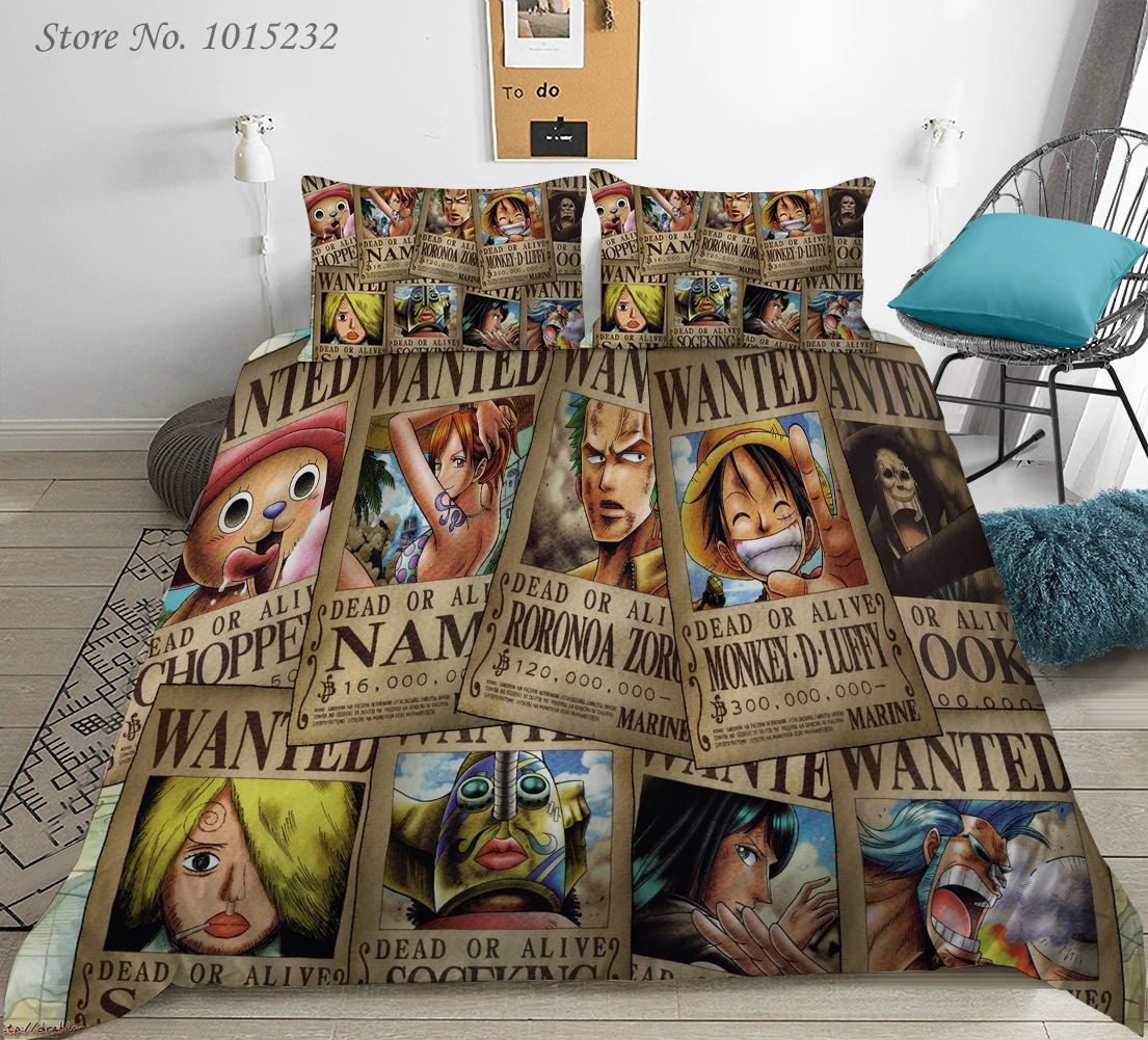 Fashion One Piece Luffy 3D Printed Bedding Set Duvet Covers Pillowcases Comforter Bedding Set Bedclothes Bed Linen 03 