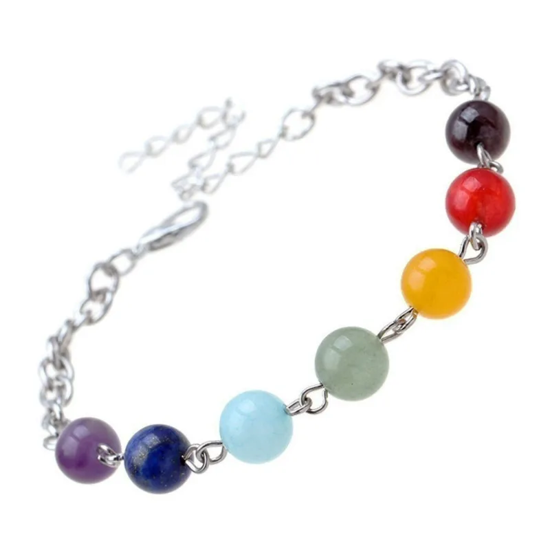 Женский браслет цепочка 7 Чакр рейки молитва камень Йога ювелирное изделие звено