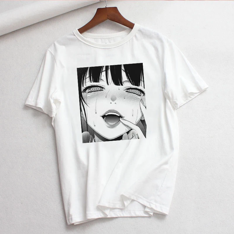Японская мода, забавная Повседневная пародия, короткий рукав, женская летняя футболка большого размера с милым мультяшным принтом, Футболка Harajuku Ulzzang - Цвет: 6