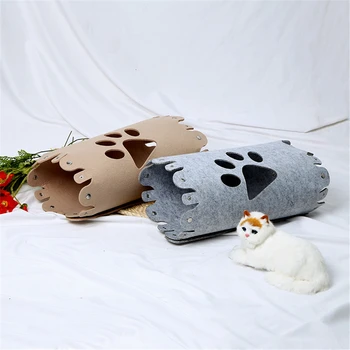 

1PC Cat Spliced Tunnel Toy Green Pet Supplies DIY Folding Tunnel Roller Kitty Training Toy Felt Splicing Cat Tube 5