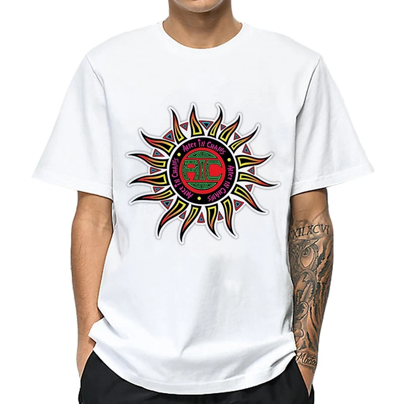 

MOUNTSHARP ALICE IN CHAINS Band Men T Shirt Print Cotton Streetwear Tshirts Fashion Famous Tops Short Sleeve Male Clothes