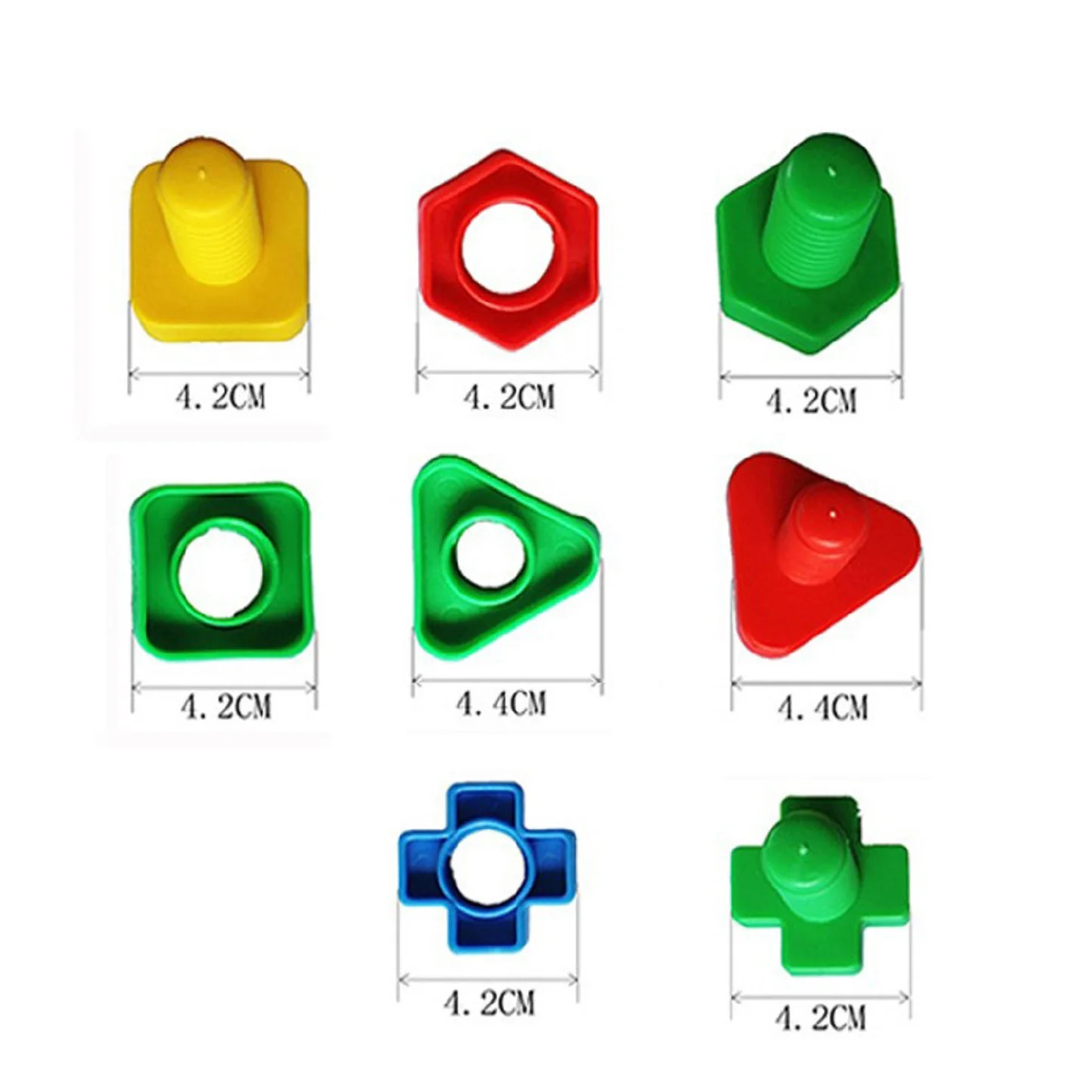 4 Sets/Lot Screw Building Blocks Plastic Insert Blocks Nut Shape Toys For Children Educational Toys Scale Models Kids