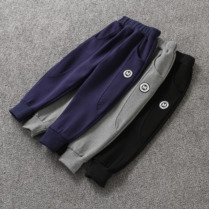 Штаны на осень и зиму для мальчиков, новые стильные детские повседневные штаны с плюшевой подкладкой, Детские плотные штаны на раннюю зиму, 2-6 лет