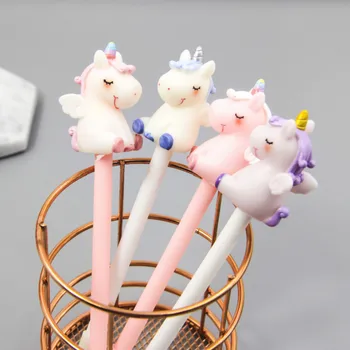 

2 Pcs/set Kawaii Unicorn Gel Pens Animal Silicone Neutral Pens for Kids Girls Gifts School Writing Supplies Stationery