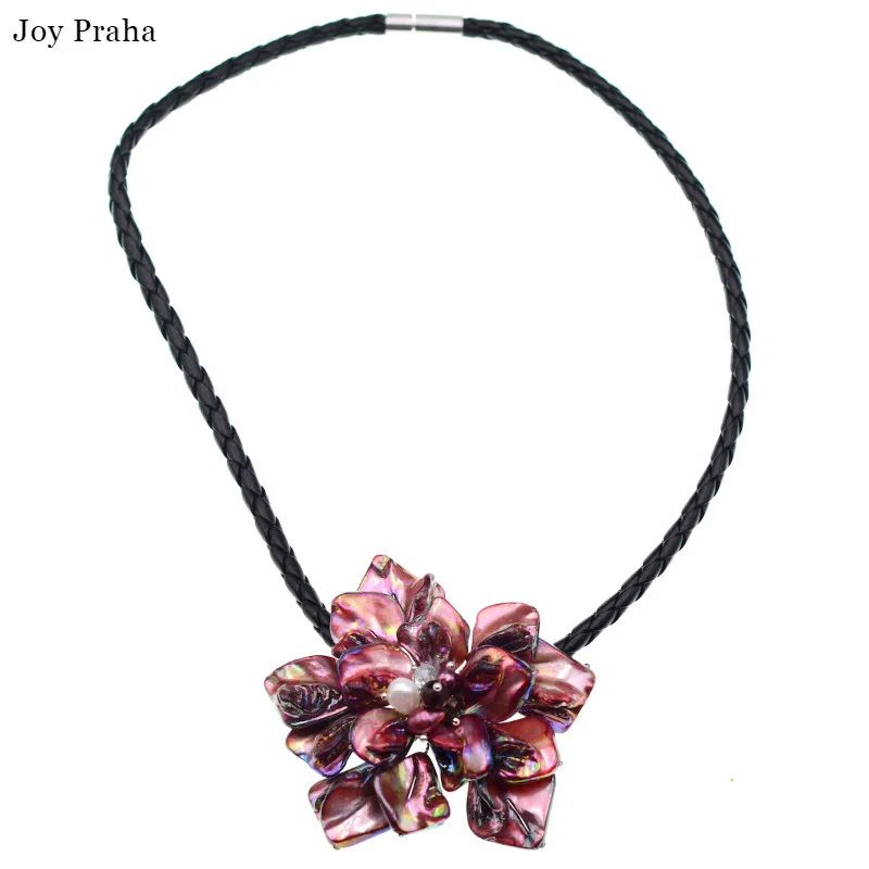 

New purple baroque shell necklace / Pearl flower sweater chain / wholesale dropshipping
