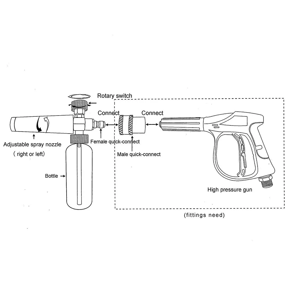 Пенная насадка для Karcher K2, K3, K4, K5, K6, K7, автомобильная мойка высокого давления, генератор мыльной пены с регулируемым распылителем