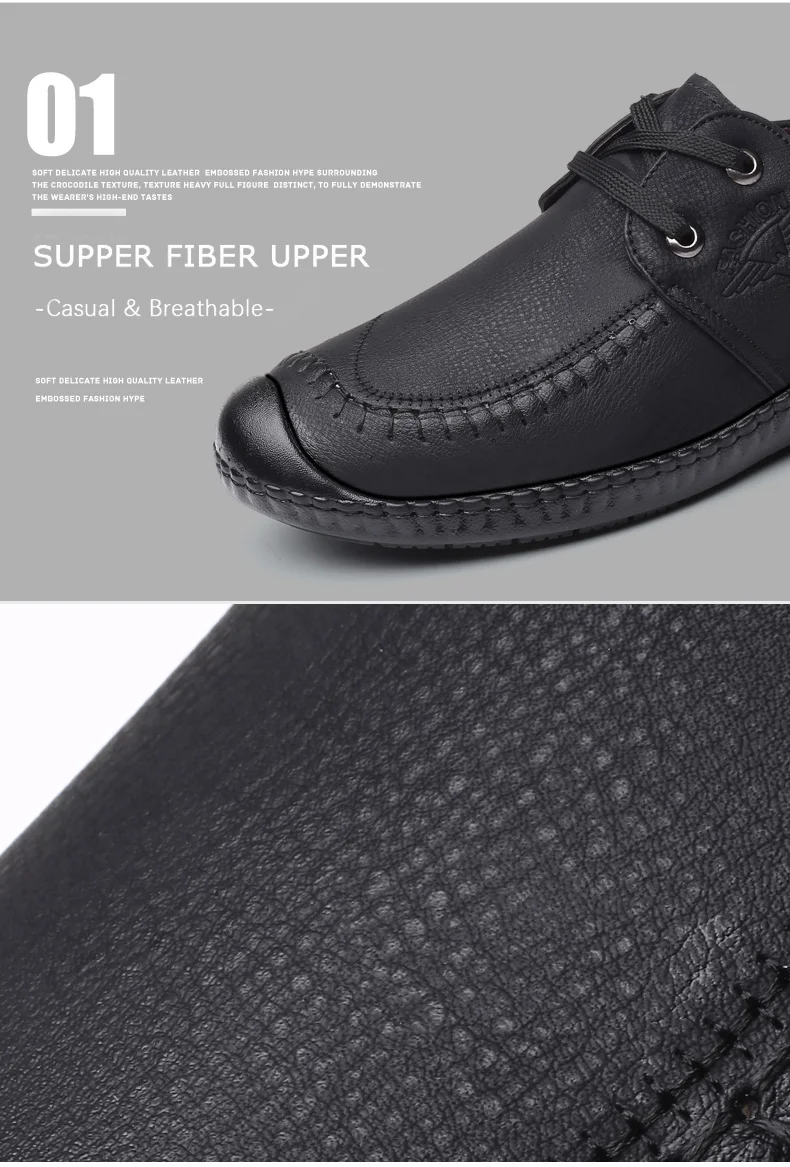 Mens Leather loafers boat shoes None-Slip Lace-up comfortable outdoor sports shoes spring autumn ankle boots (8)