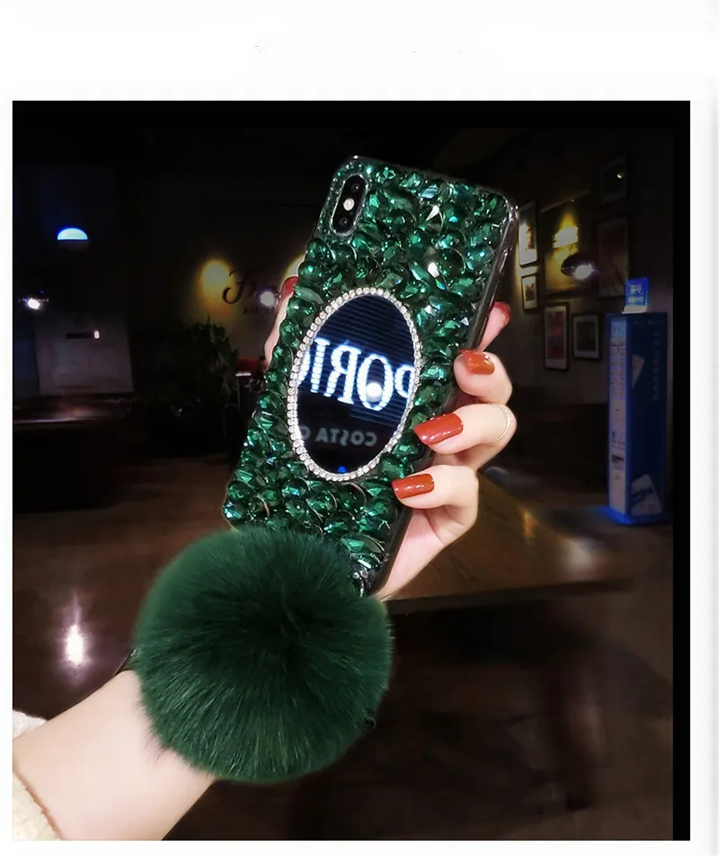 Роскошные 3D Алмазные зеркальные блестящие чехлы для iPhone 11 Pro XS Max XR X 6 s 8 7 Plus Samsung
