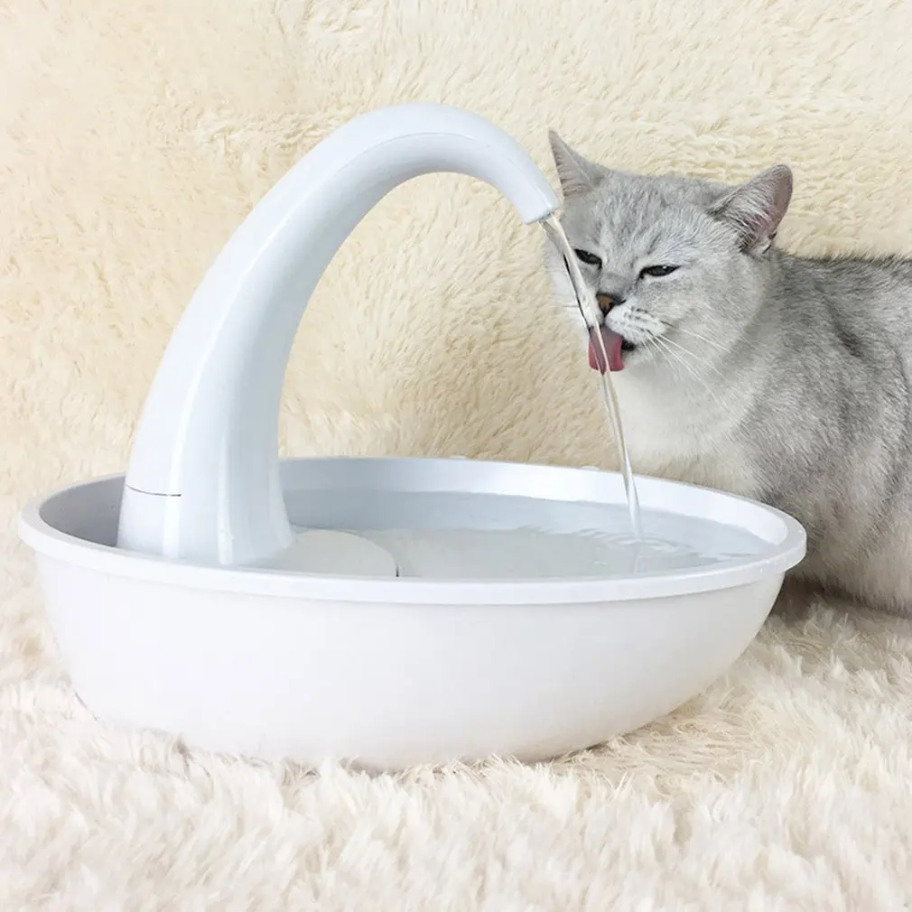 Swan Pet Water Dispenser Cat Feeding Water Flowing Fountain Cat With Water Dispenser Automatic Circulation