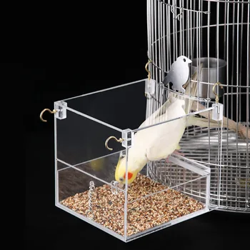 

Seed No Mess Bird Feeder Parrot Toys Canary Cockatiel Finch Tidy Corral Bird Feeder Pet Supplies Garden Decoration