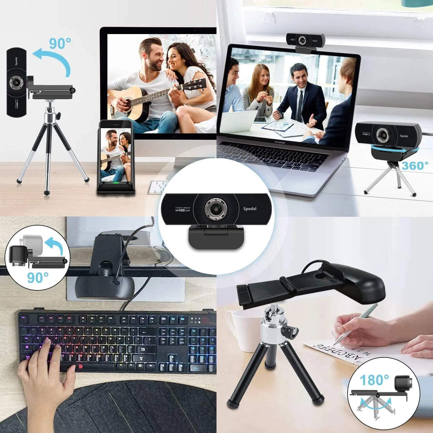 [Original]Spedal C934 Webcam HD 1080P 60fps USB Web Camera with Microphone for PC Twitch Skype OBS Steam Conference with Tripod