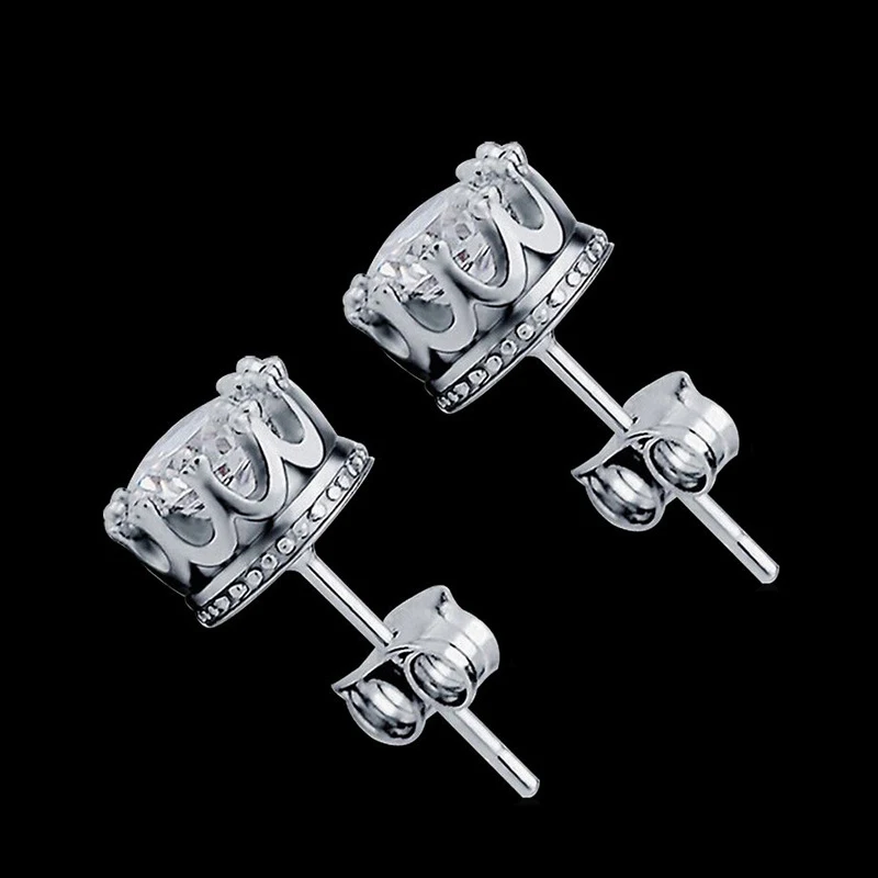Carat Cubic Zirconia Silver-Color Stud Earrings 10