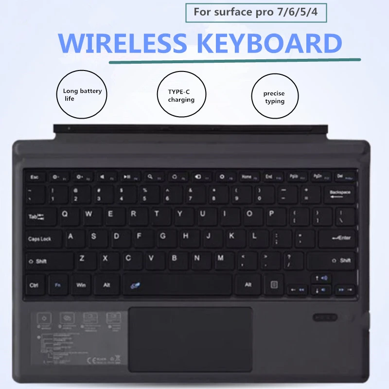 Arteck マイクロソフト Surface 内蔵バッテリー充電式 カバー 21 Go対応 Go Go3 タッチパット搭載 Go2 ワイヤレスキーボードsurface タイプ Bluetooth キーボード薄型