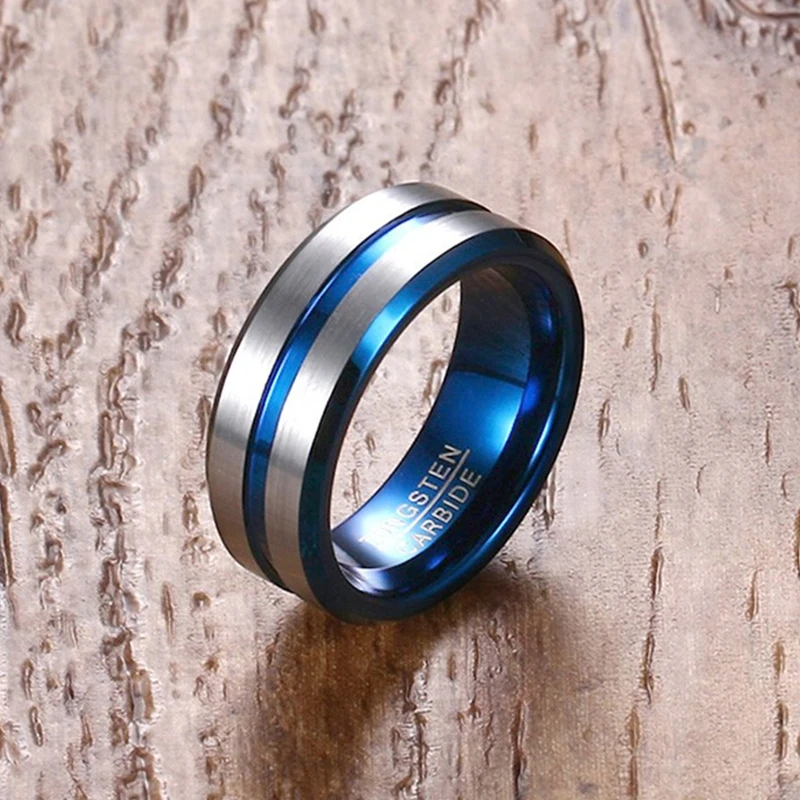 Wedding Rings Finger Rings Jewelry Rings Ring Jewelry Mens 8mm Brushed Stainless Steel Ring Wedding Bands