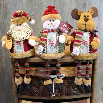 

3 pcs Christmas Ornaments Dangle Legs Adorable Sitting Home Decor Kids Toy for Holiday