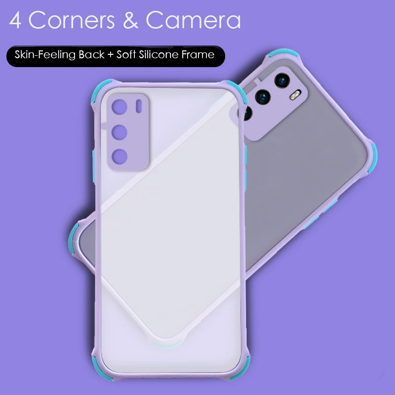 Matte Transparent Shockproof Corner Cover For Huawei P40 P30 Pro Lite E Y5P Y6P Y7P Y8P Y8S Y7A Y9A P Smart Z S 2021 Phone Case huawei phone cover