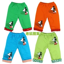 Детские хлопковые брюки на осень и зиму плотные стеганые теплые штаны для малышей Верхняя одежда для малышей, штаны хлопковая одежда с открытым шаговым швом