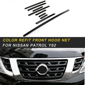 

Refit Front Hood Net Cover Grills Trim Stickers Covers Exterior Accessories for Nissan Patrol Y62 Auto Car-styling