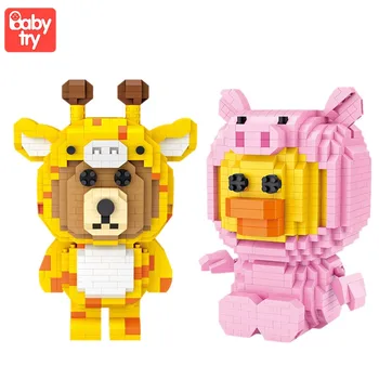 

LOZ Mini Diamond Bricks Giraffe Pink Pig Cartoon Assembly Model Micro Building Blocks Educational Toys for Children Creator Gift