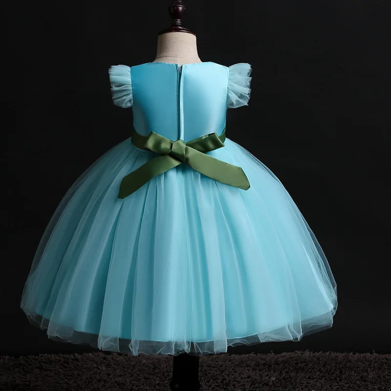 Платье принцессы для маленьких девочек; костюм для дня рождения; кружевное платье с цветочным узором для девочек; детское платье-пачка на свадьбу и Рождество; элегантное От 2 до 14 лет для девочек