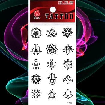 

Waterproof Temporary Tattoo Stickers Lotus Flower Fake Tatto Mini Hamsa Hand Mandala Flash Tatoo Tatouage Body Art Hand Girl Men