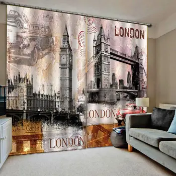 

England curtains 3D Window Curtain Dinosaur print Luxury Blackout For Living Room Blackout curtain