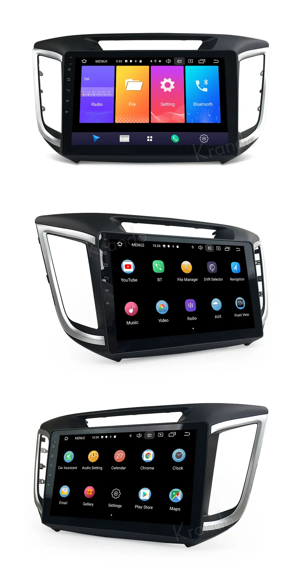 Top Krando Android 9.0 10.1" IPS Big Screen Full touch car Navigation system for Hyundai IX25 radio player gps 0