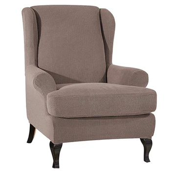 

Wingback Sloping Arm King Back Chair Cover Elastic Armchair Wing Sofa Back Chair Cover Stretch Protector Slip Cover Protector