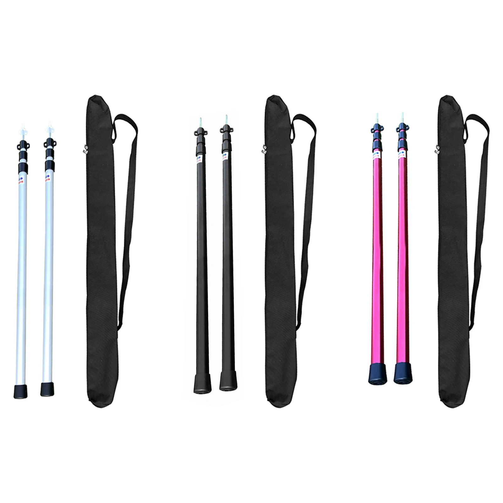 2PCS Telescoping 방수포 폴란드 휴대용 교체 캐노피 텐트 천막 도구에 대 한 조정 가능한 알루미늄 막대 야외 캠핑 하이킹