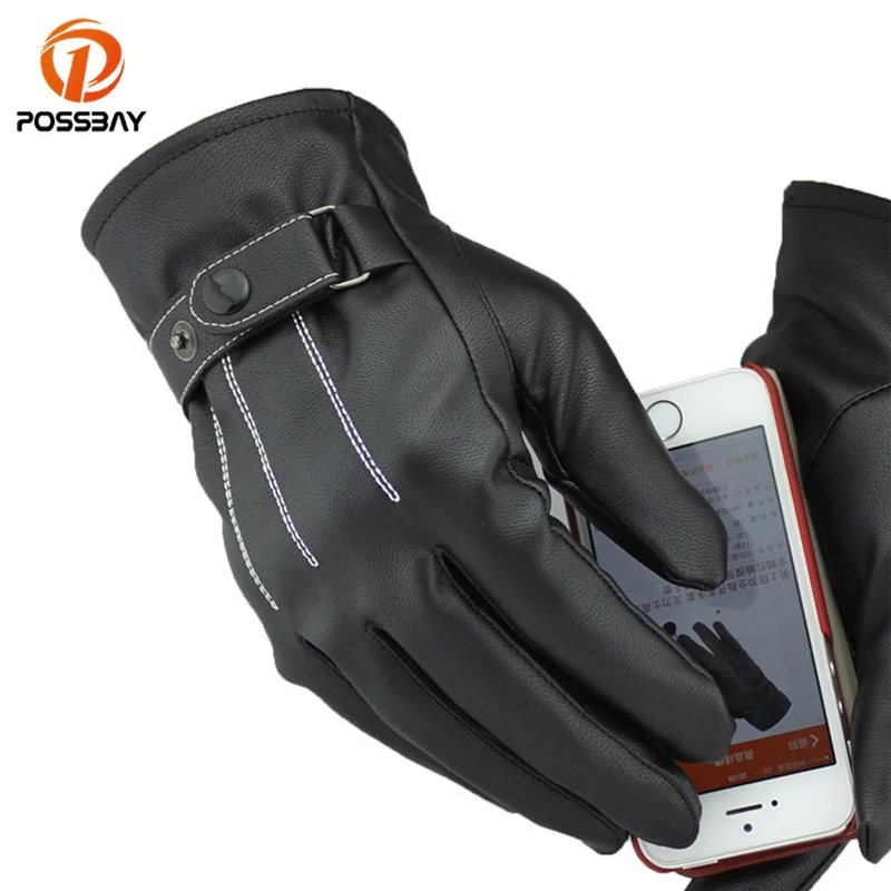 Posbay Ретро Мотоциклетные Перчатки Кожаные зимние водонепроницаемые Guantes мото