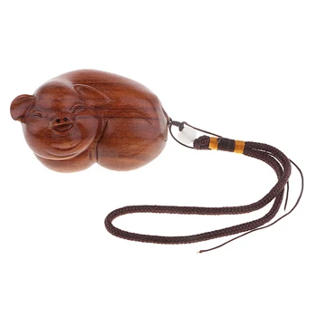 

Rosewood Portly Pig Charms Handmade Pendant Braided Bracelet Amulet Jewelry