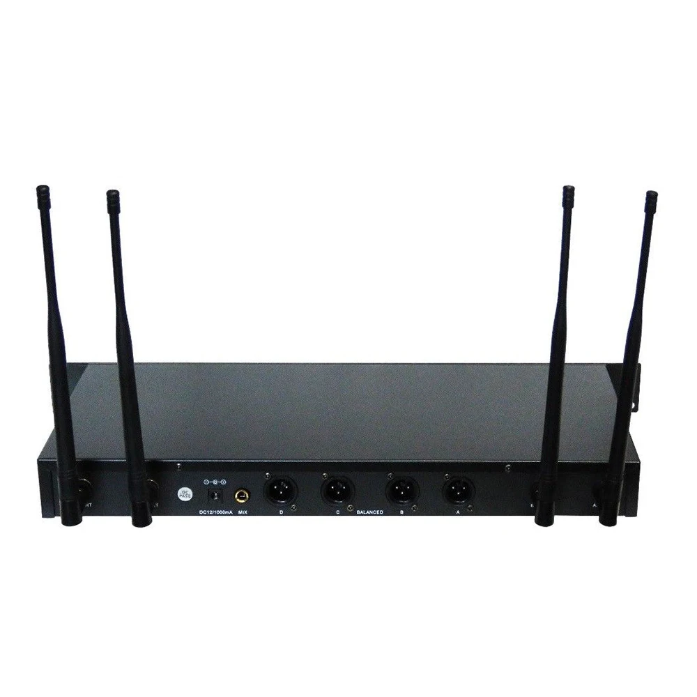 4ch microphone system wireless ktv party church handheld mic