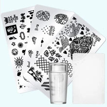 Прозрачная силиконовая печатная пластина машина скребок для полировки шаблон печати изображения пластины инструменты набор маникюрных инструментов для ногтей