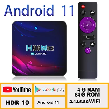 Lemfo H96 Smart Tv Box Android 11 4G 32Gb 64Gb Wifi 2 4G i 5 8G 4K Hd Youtube Usb 3 0 Google Play odbiornik Bluetooth odtwarzacz multimedialny tanie i dobre opinie Rohs 100 M CN (pochodzenie) RK3318 Quad-kor 16 GB eMMC 32 GB eMMC 64 GB eMMC HDMI 2 0 ANDROID TV 2G DDR3 4G DDR3 H96 Max V11